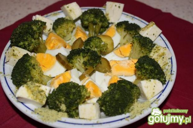 Przepis  sałatka z brokułami i serem mozzarellą przepis