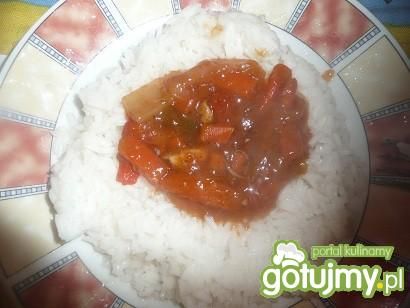 Przepis  ryż z sosem słodko- kwaśnym przepis