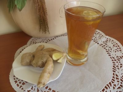 Herbatka imbirowa z miodem, cytryną i pomarańczą