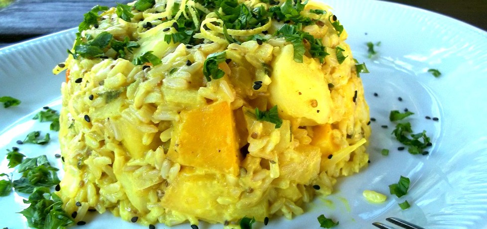 Smażony ryż z dynią i jabłkiem w curry (autor: caralajna ...
