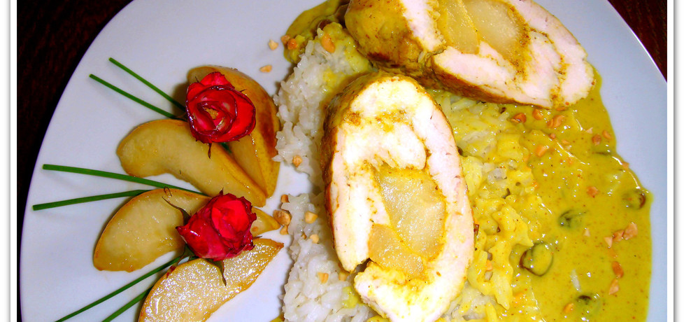 Roladki z kurczaka z gruszką na sosie curry. (autor: christopher ...