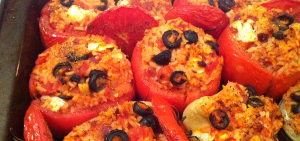Zapiekane pomidory nadziewane ryżem z oliwkami i fetą (autor ...