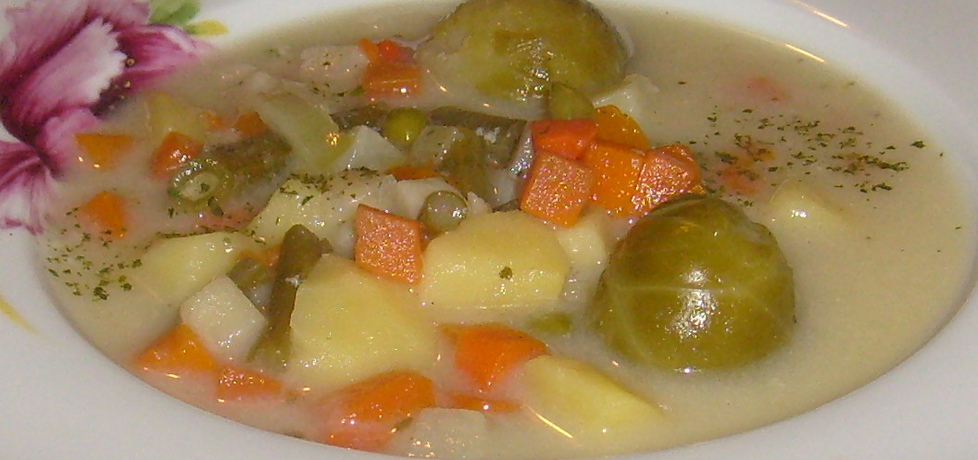 Zupa jarzynowa z mrożonych warzyw z serkiem topionym