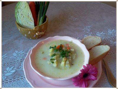 Zupa z młodej kapusty i fasolki szparagowej