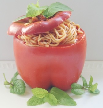 Spaghetti toscana w paprykach
