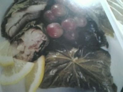 Ryba pieczona w liściach winogron