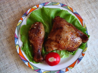 Pieczony kurczak z sosem miodowo