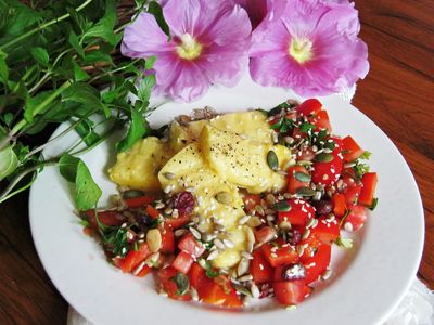Grillowana polenta z salsą pomidorowo