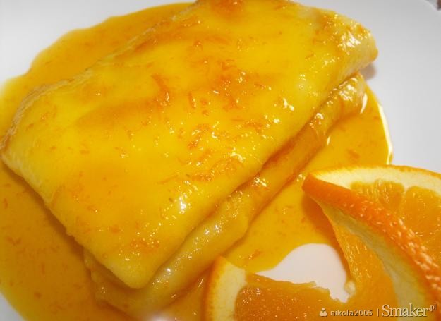 Naleśniki z serem w sosie pomarańczowym