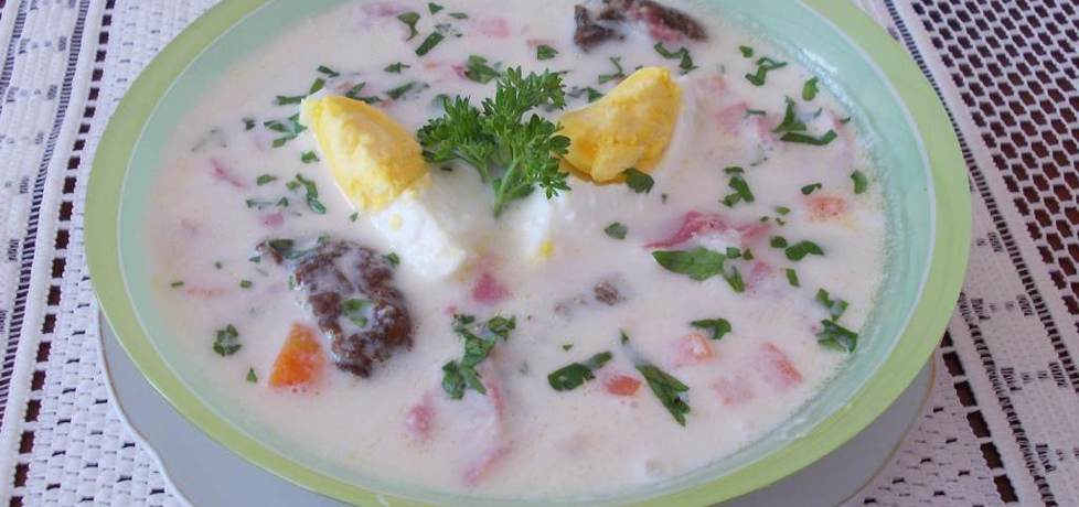 Zupa chrzanowa z jajkiem i suszonymi grzybami. (autor: bernadeta1 ...