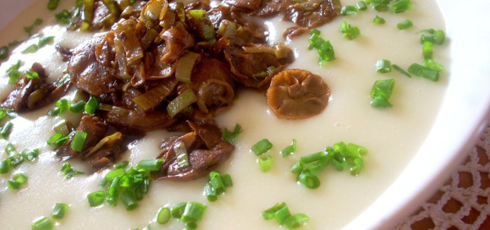 Biała zupa krem z łuszczakami (autor: smacznapyza ...
