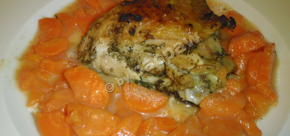 Pieczony kurczak ziołowy z marchewką parowaną (autor: pacpaw ...