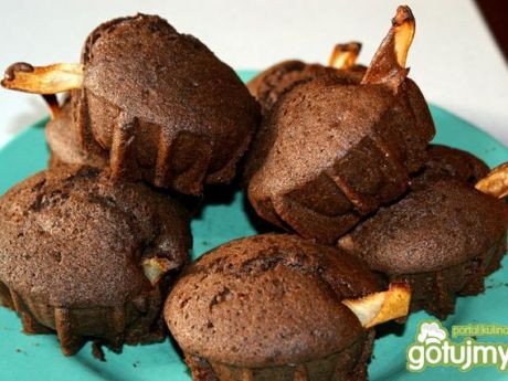 Przepis  muffiny czekoladowo  gruszkowe przepis