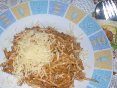 Spaghetti a la bolognese.