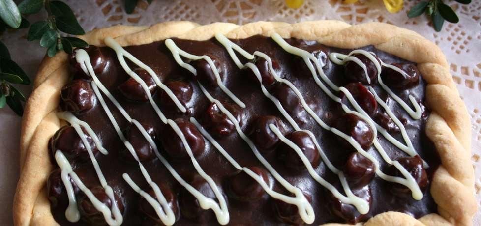 Mazurek wiśniowo  czekoladowy (autor: skotka)