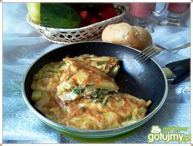 Przepis  omlet z ziemniakami i szpinakiem przepis