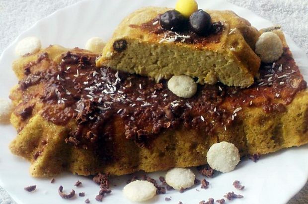 Przepis  ciasto jaglane z serkiem i ciasteczkami przepis