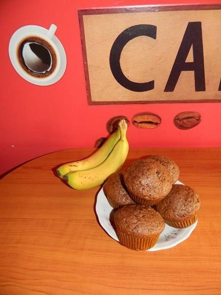Przepis  bananowo  kakaowe muffinki przepis