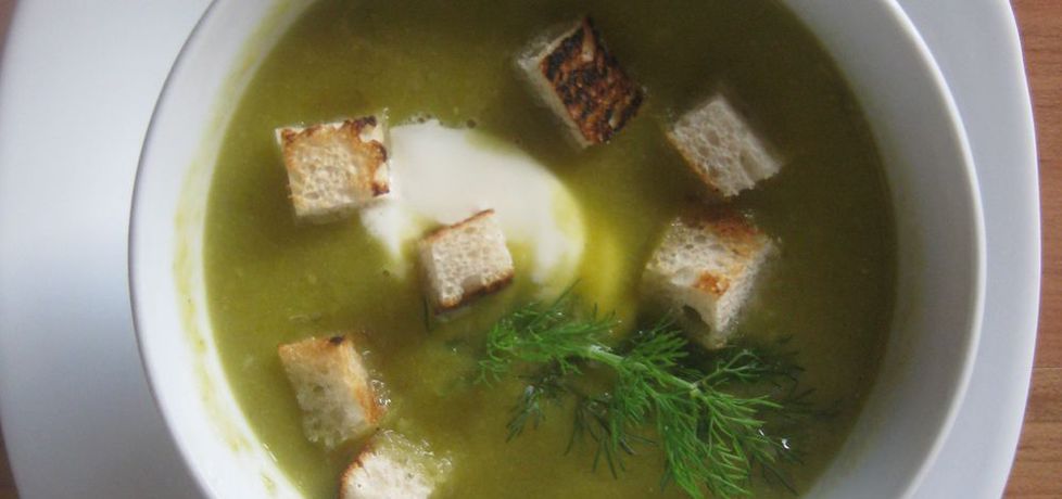 Zupa krem z zielonego groszku z grzankami (autor: joanna2114 ...