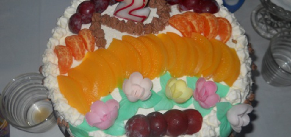 Tort biszkoptowy z bitą śmietaną i owocami (autor: asia92wp ...