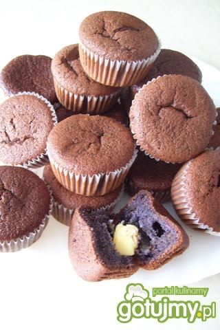 Przepis  smerfne muffinki z białą czekoladą przepis