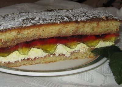 Ciasto kolorowe z masą wiórkową