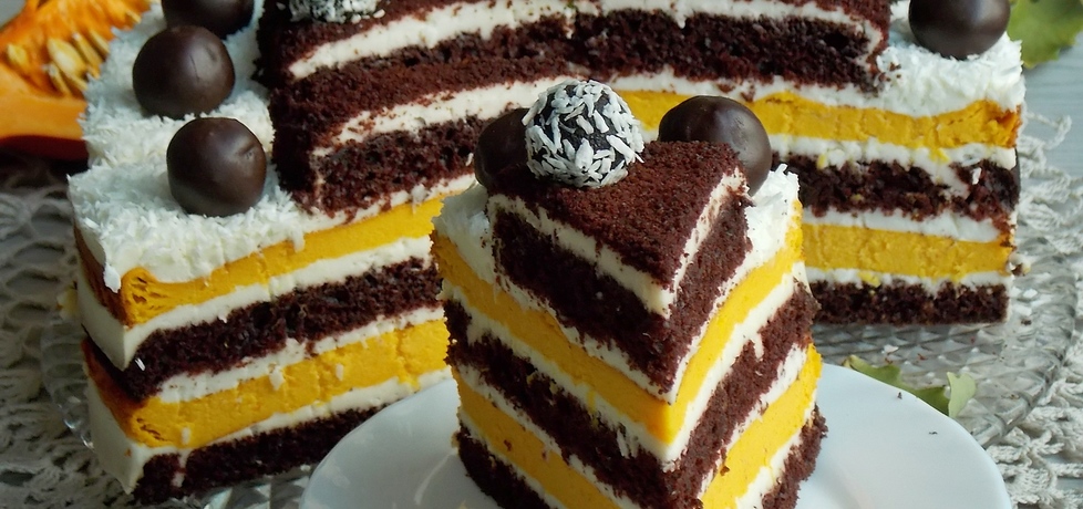 Tort czekoladowy z sernikiem dyniowym (autor: mniam ...