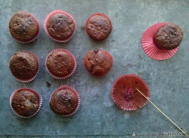 Muffiny z czekoladą i malinami