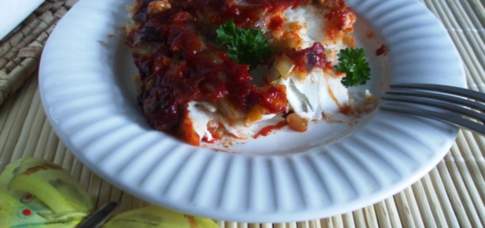 Ryba pieczona pod pierzynką pomidorową (autor: sarenka ...