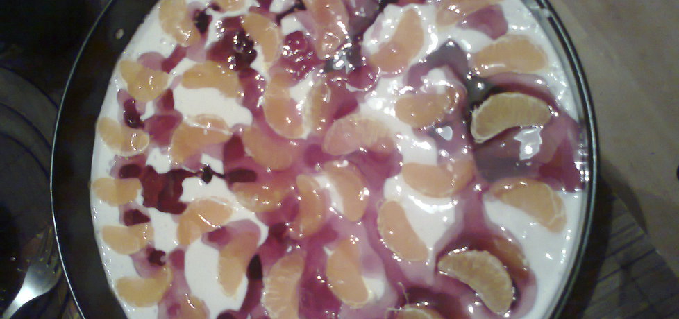 Różowy sernik na zimno z owocami (autor: jolantaps ...
