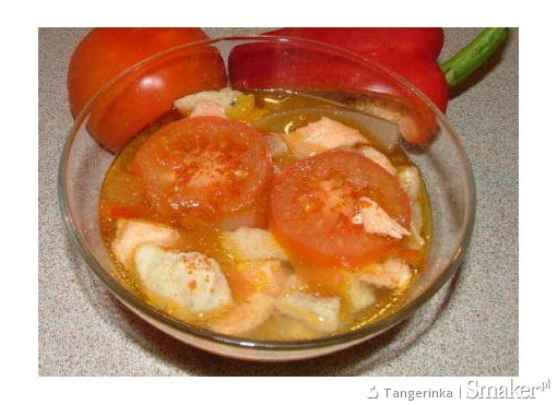 Ostra zupa rybna z papryką i pomidorami :d