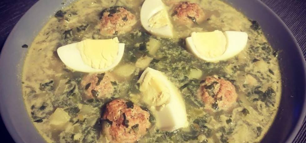 Zupa szpinakowa z pulpecikami i jajkiem (autor: konczi ...