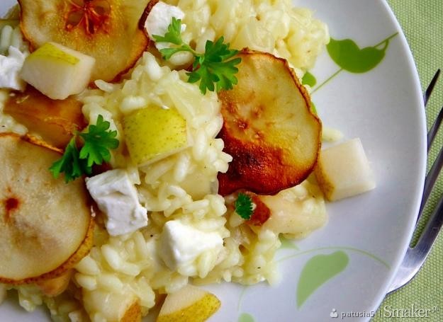 Risotto z kozim serem i gruszką