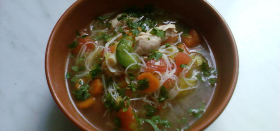 Szybka zupa z kurczakiem i makaronem ryżowym (autor: wedith1 ...