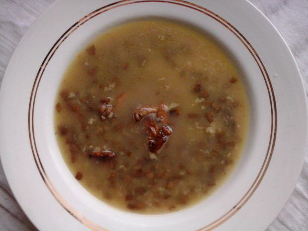 Przepis  zupa grzybowa z kurkami i kaszą przepis