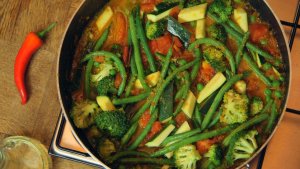 Curry z zielonych warzyw  prosty przepis i składniki