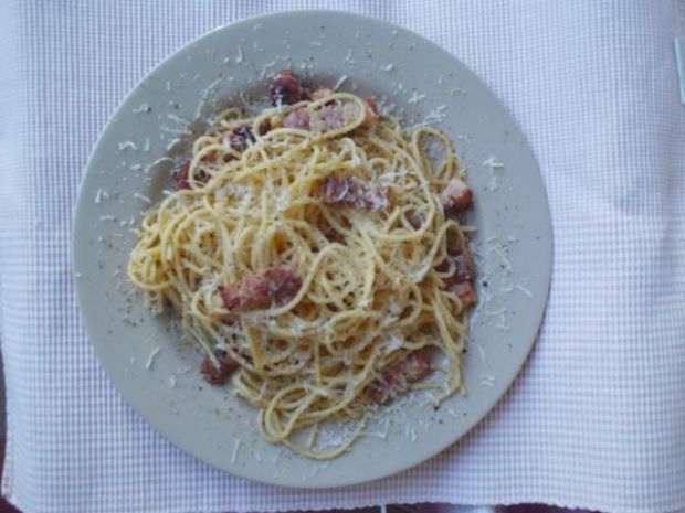 Spaghetti carbonara  przygotowanie