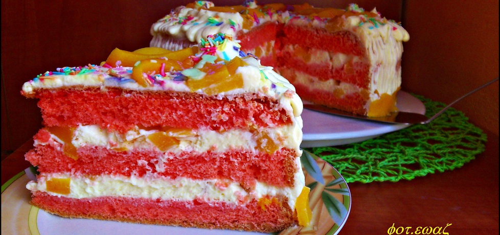 Waniliowy tort z brzoskwiniami (autor: zewa)