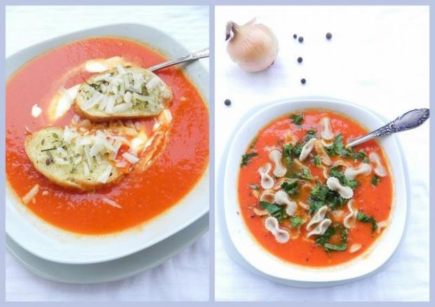 Przepis  pomidorowo  cebulowa zupa krem przepis