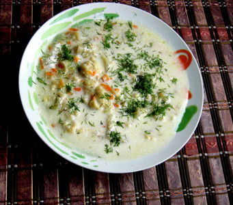 Zupa kalafiorowa z kluskami lanymi