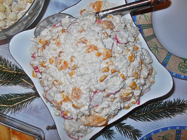 Przepis  ryżowa sałatka z surimi przepis