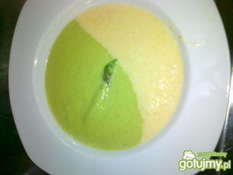 Przepis  zupa krem ze szparagów dwukolorowa przepis