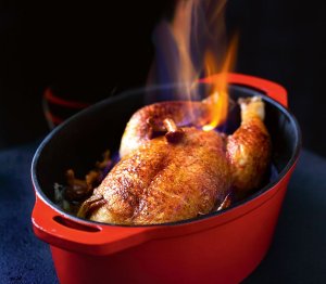 Płonący kurczak z kurkami  prosty przepis i składniki