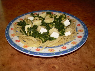 Szpinakowe spaghetti