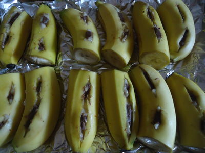Banany z czekoladą na grilla