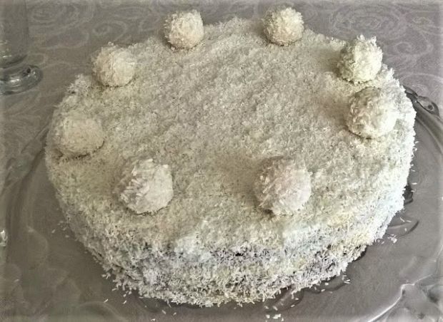 Przepis  tort kokosowy (bez mąki) przepis