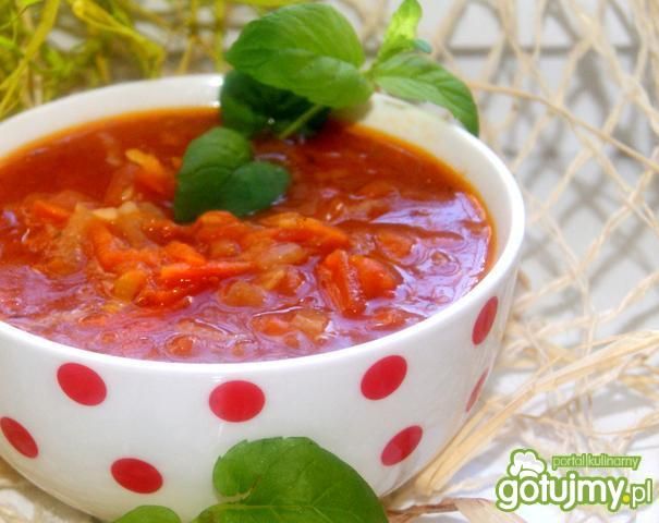 Przepis  pomidorowa na duszonych warzywach przepis