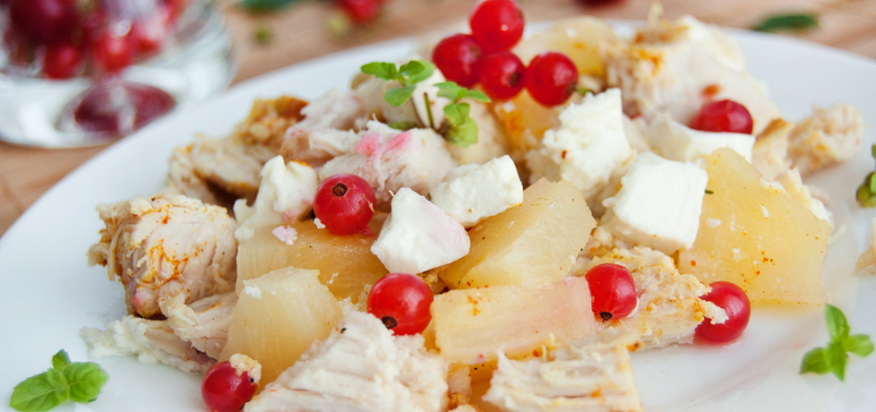 Kurczak z porzeczkami, ananasem i serem feta (autor: agata