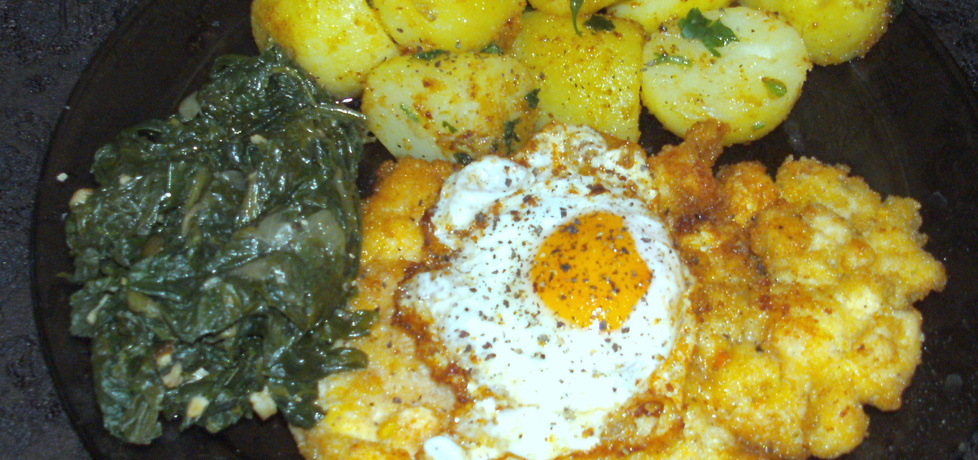 Kolet z piersi z jajkiem,szpinakiem,ziemniakami na obiad... (autor: w ...