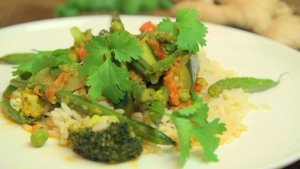 Curry z zielonych warzyw